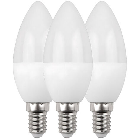 Pack 3 Bombillas LED Vela E14 6W Equi.40W 470lm 15000H Primer Leader