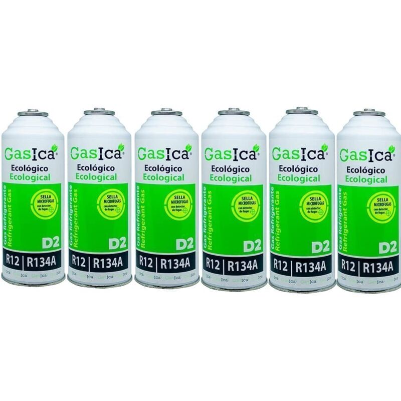 

Pack 3 Botellas Gas Refrigerante Ecológico D2 312G Sustituto R12, R134A - Gasica