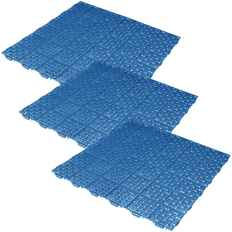 Wellhome - Pack 3 carreaux pour effet de jardin Drainage de 55,5x555,5,5 cm. Couverture totale 0,9 m² - Mars - Collection bleue