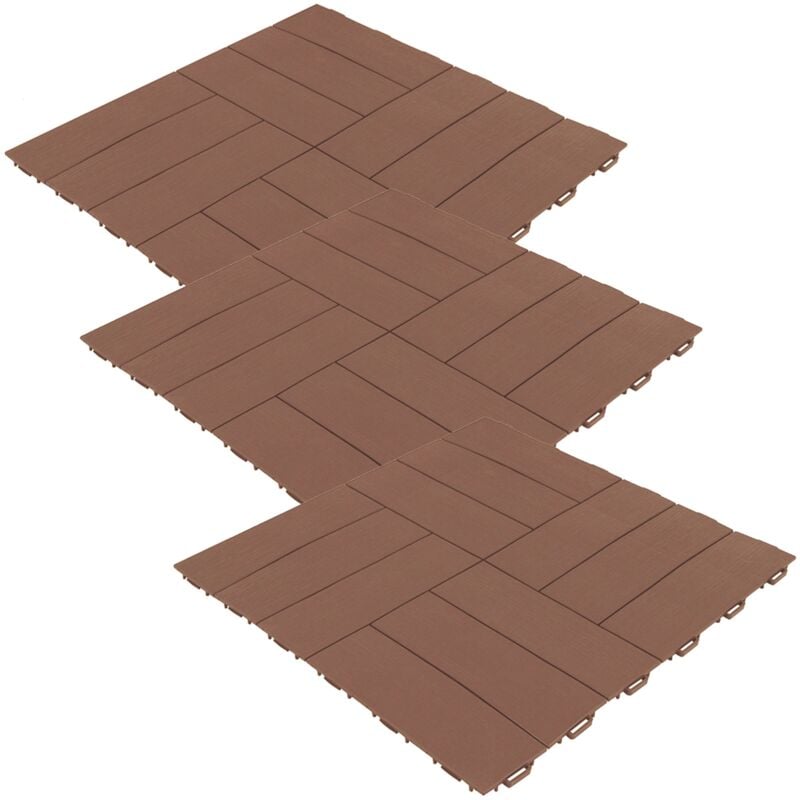 Pack 3 carreaux pour terrasse de 55,555,5,5 cm Effet croisé. Couverture totale 0,9 m² - Mars - Brown Collection