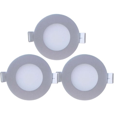 Pack 3 Mini Downlight LED Ultraslim Empotrable Redondo 4W 300lm Ø7cm 4000K Aluminio 7hSevenOn