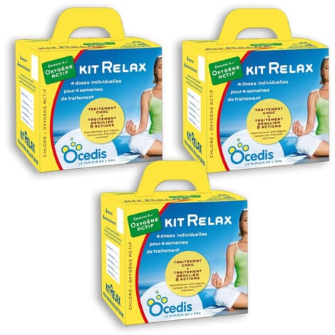 Pack 3 mois traitement oxygène actif Ocedis KIT RELAX pour piscine 75m³