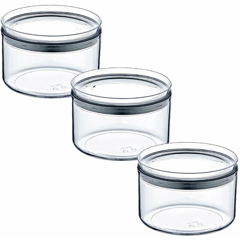 Pack 3 Recipientes Herméticos para Alimentos Pequeño Redondo Ø10.5x7.5cm 7house
