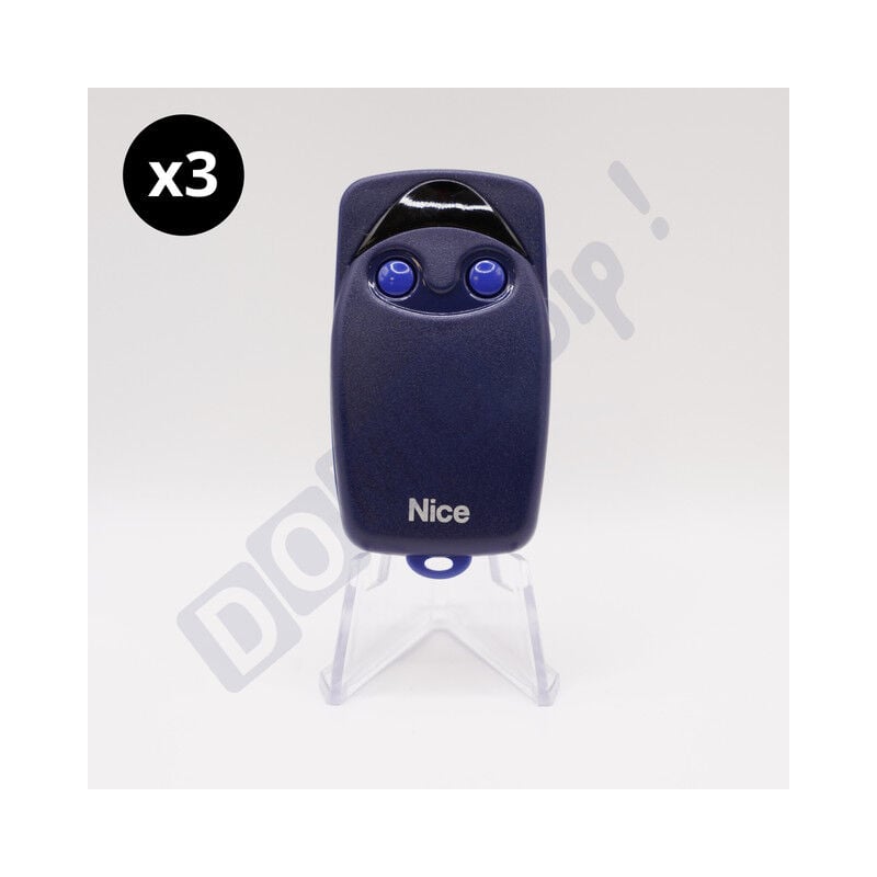 Lot de 3 télécommandes Nice flo2 - 2 canaux 433.92 mhz - compatible récepteurs flox2/floxi2 - programmation rapide - piles fournies - ne pas