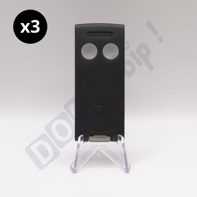 Lot de 3 télécommandes 2 canaux Cardin S504 C2 pour portails et porte de garage - TXQ504C2 - Codage Rolling Code - Fréquence 433,92MHz -