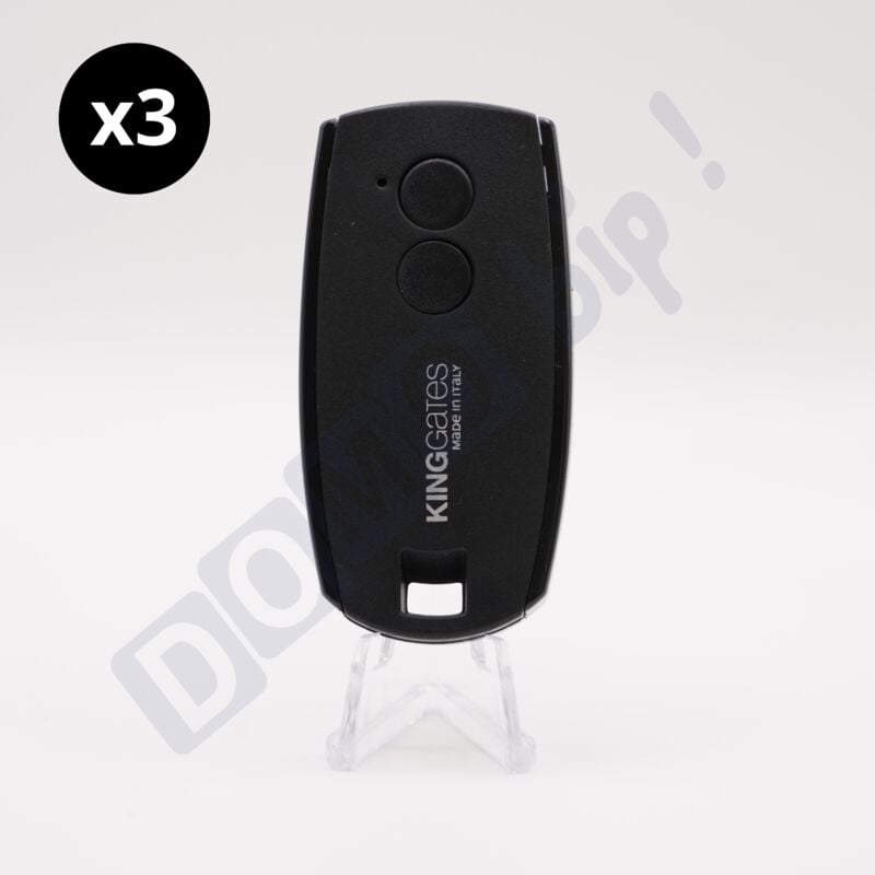 King Gates - Lot de 3 Télécommandes Stylo 2K - Fréquence 433.92 MHz - 2 Canaux - Sécurité Rolling Code - Portée jusqu'à 150m - Compatible Portails et