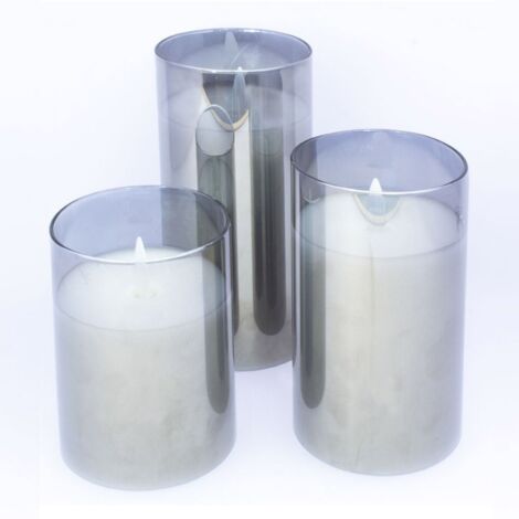 Pack 3 Velas Decorativas con luz (Plateadas)