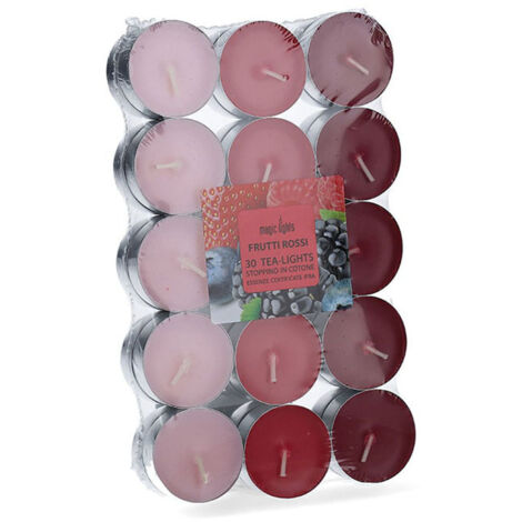 PACK 30 unid. VELAS CON AROMA FRUTOS-ROJOS 3,7cm MAGIC LIGHTS