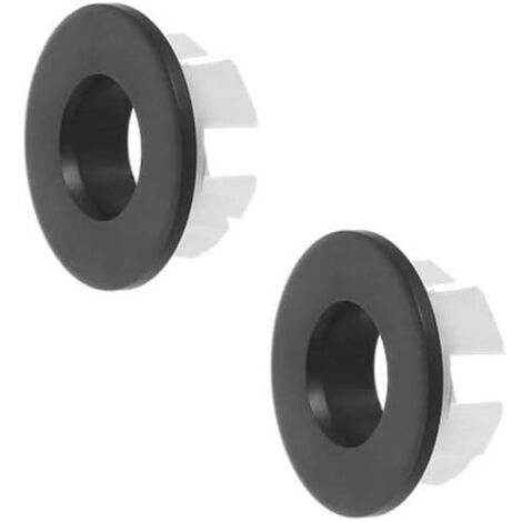 Pack 30mm Kitchen Bathroom Sink Overflow Rings (Black)
