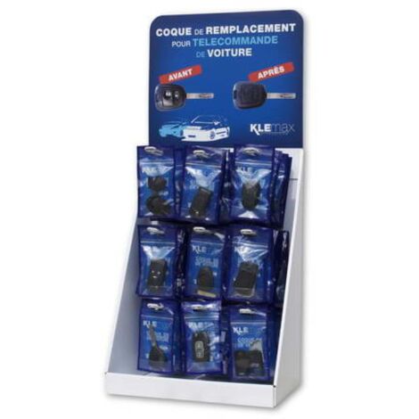 Pack 36 coques de cle + presentoir carton 9 broches