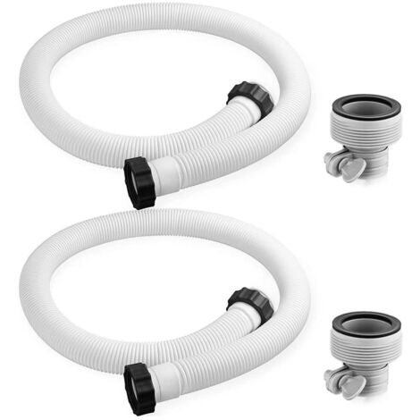 IKODM Pack 38mm Pool Hose for Above Ground Pools 150cm with 2 Type B Hose Adapters Replacement Hose for Intex Pool Filter Pump