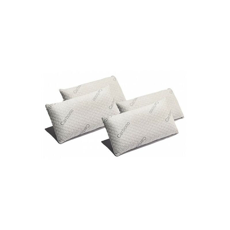 

Pack 4 Almohadas Carbono 90 cm Firmeza Media Desenfundable Efecto anti-stress