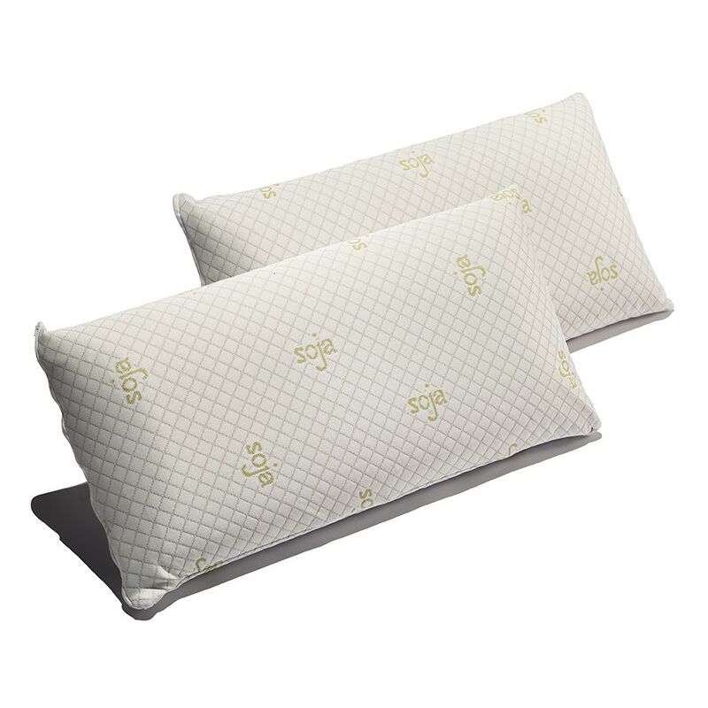 

Pack 2 Almohadas Viscoelástica Soja 60x40 cm Firmeza Media Ergonómicas Adaptables a Cabeza y Cuello