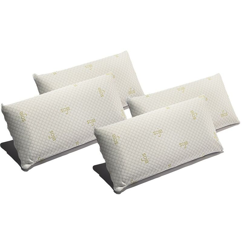 

Pack 4 Almohadas Viscoelástica Soja 90 cm Firmeza Media Ergonómicas Adaptables a Cabeza y Cuello