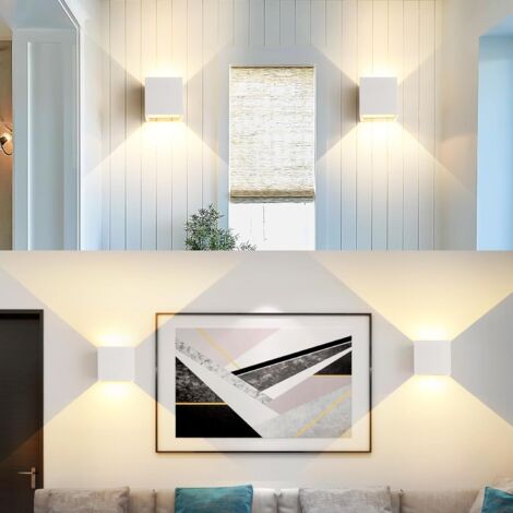 Pack 4 Apliques LED 6W Cuadrados – Iluminación Interior 3000K