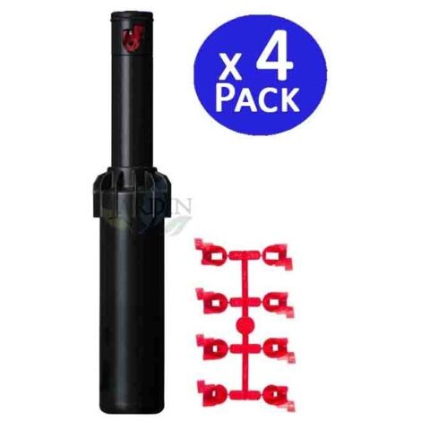 Pack 4 Aspersor de riego Hunter PGJ-04 1/2''  Alcance 4,3-11,6 m  Angulo ajustable  Aspersor de turbina emergente para jardin