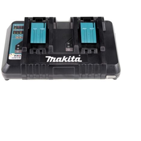 Pack 4 Batteries 5Ah + Chargeur double MAKITA + coffet Makpac - 197626-8