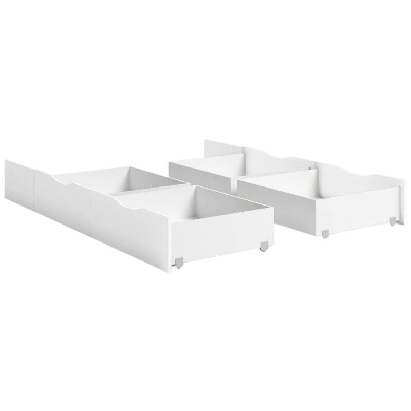 

Pack 4 cajones para Cama de Matrimonio Doble Lyon Color Blanco Mate habitación Dormitorio Mueble 25x191x62 cm