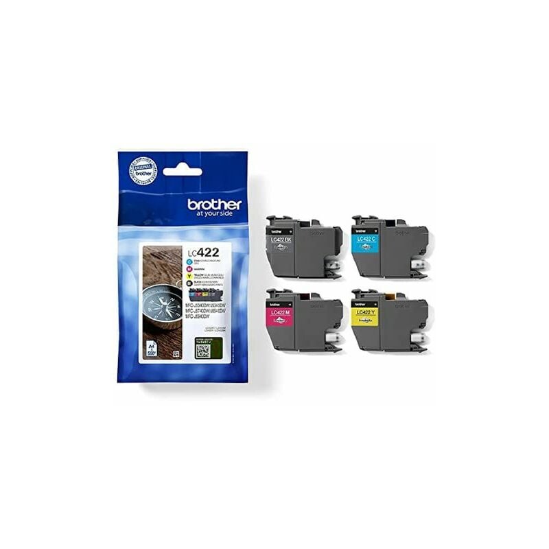 Brother LC-422VAL Lot de 4 Cartouches d`encre d`origine pour Brother MFC-J5340DW, MFC-J5345DW, MFC-J5740DW,