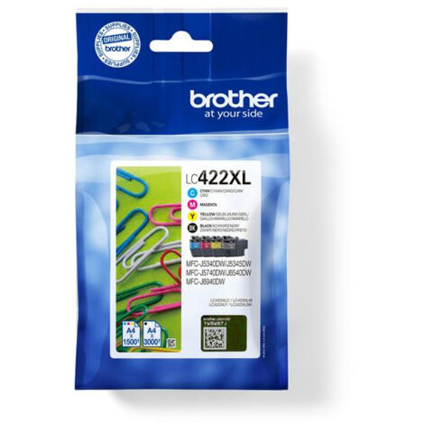 Pack 4 cartouches LC422XLVAL - BROTHER - Pour Business Smart MFC-J5340DW, MFC-J5345DW, MFC-J5740DW, MFC-J6540DW et MFC-J6940DW