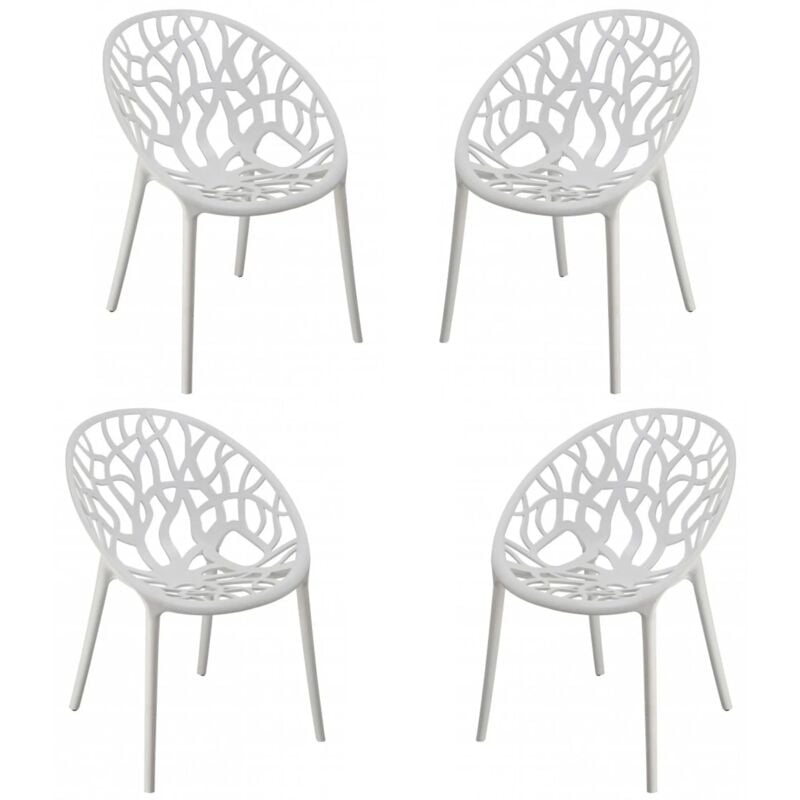 Nest Dream - Pack 4 Chaises de Jardin - Chrystal - Chrystal - Blanc