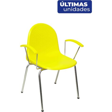 Pack 4 chaises Voir plastique jaune