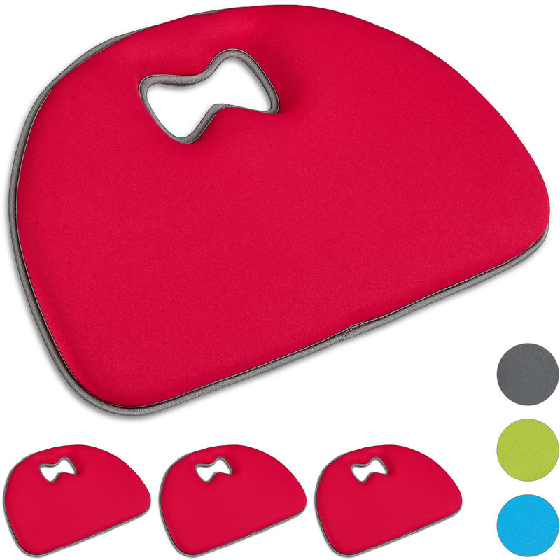 

Pack 4 Cojines para Rodillas con Asa para Jardinería y Yoga Suave y Cómodo, Poliéster, Rojo, 5 x 44 x 27,5 cm