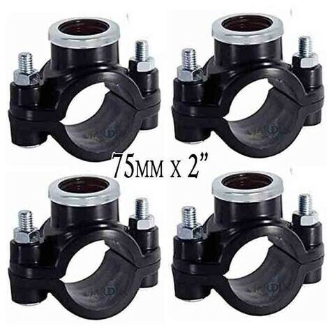 Pack 4 Collarin de Riego 75mm x 2''. Fitting para Instalación de Elementos de Riego como Aspersores y Difusores