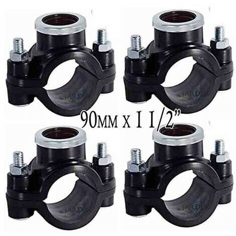Pack 4 Collarin de Riego 90mm x 1 1/2''. Fitting para Instalación de Elementos de Riego como Aspersores y Difusores
