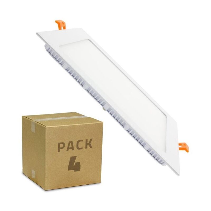 Image of Pack 4 Downlight led 18W SuperSlim Quadrata Bianco Caldo 2800K - 3200K