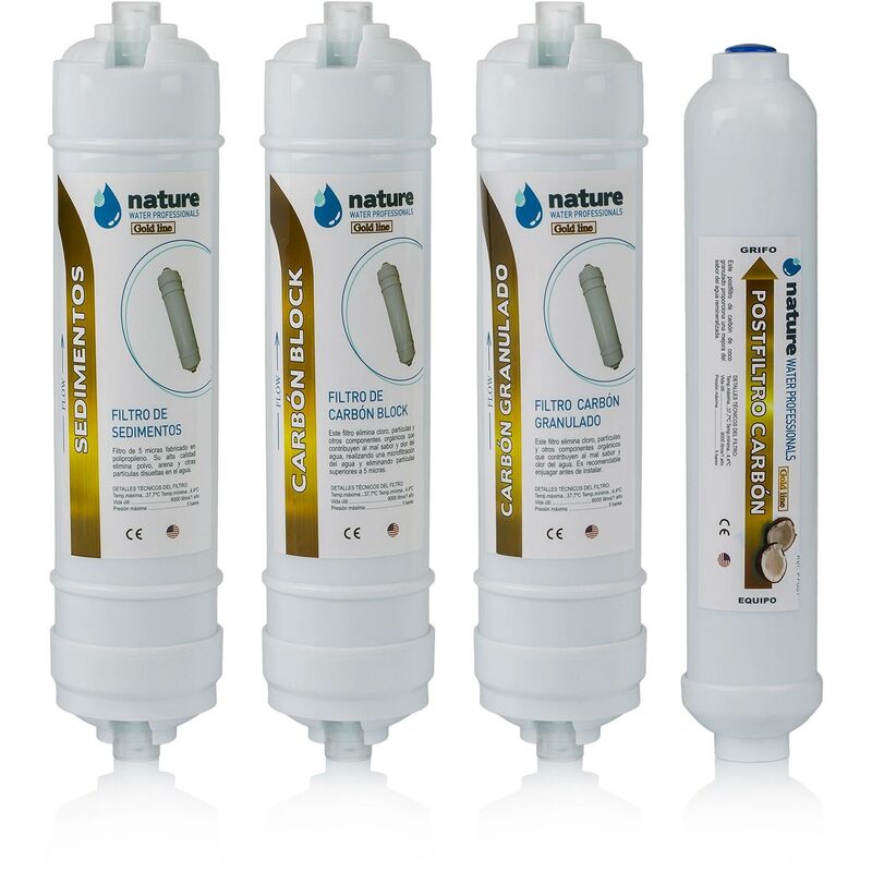 

Pack 4 Filtros Compactos Osmosis Inversa