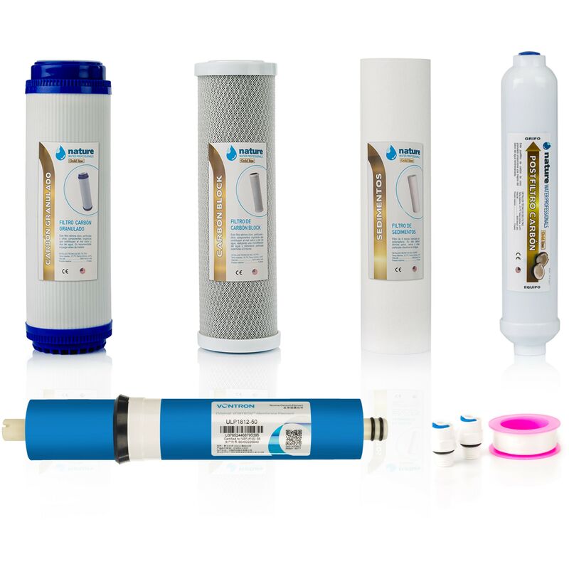 

Pack 4 Filtros Osmosis Inversa y membrana Vontron - Naturewater Professionals