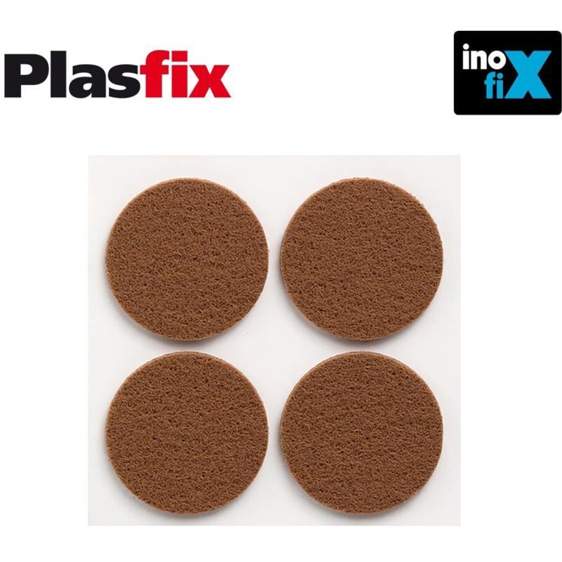 Packung Mit 4 Selbstklebenden Synthetischen Braunen Filzen Ø38 Mm Plasfix Inofix