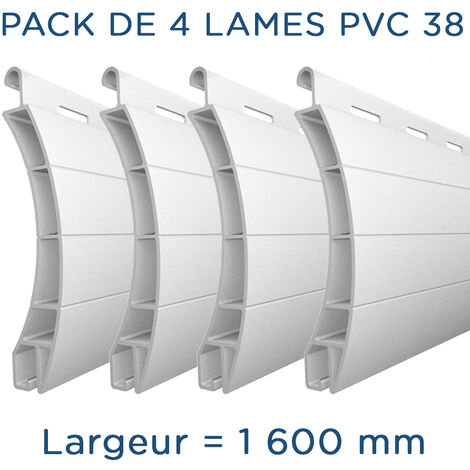 Pack 4 Lames - 1600mm - Pvc38 - Blanc - Aj Lakal