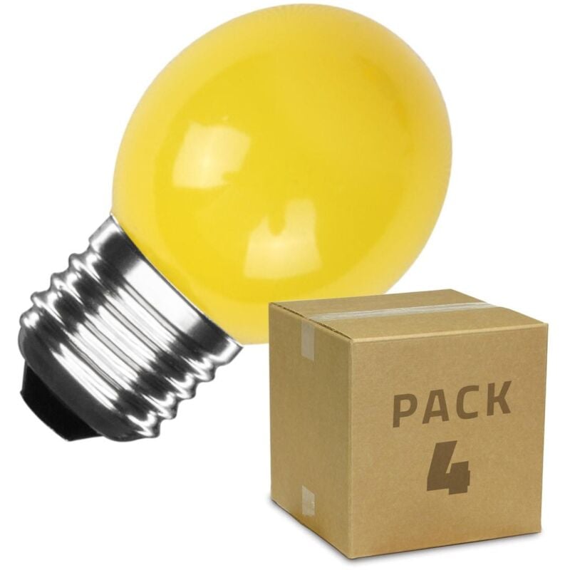 Pack 4 Lampadine led E27 G45 3W 300lm Giallo