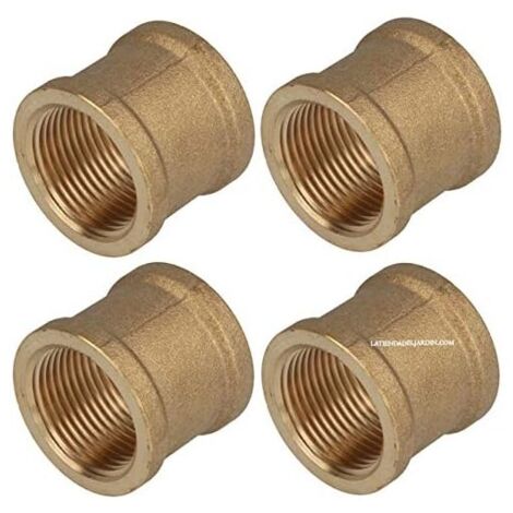 Pack 4 Manguito Latón 2'' hembra roscado  Accesorio laton Aenor  Manguito Hembra roscado latón 2''