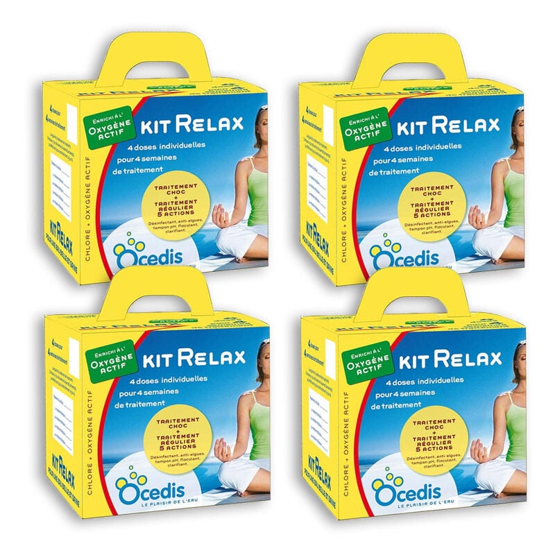 Pack 4 mois traitement oxygène actif Ocedis kit relax pour piscine 30m³