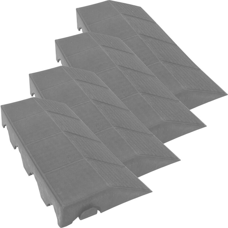 

Pack 4 remates de 39x19,5x4,8 cm acabado Hembra, finalización suelo COMBI Gris