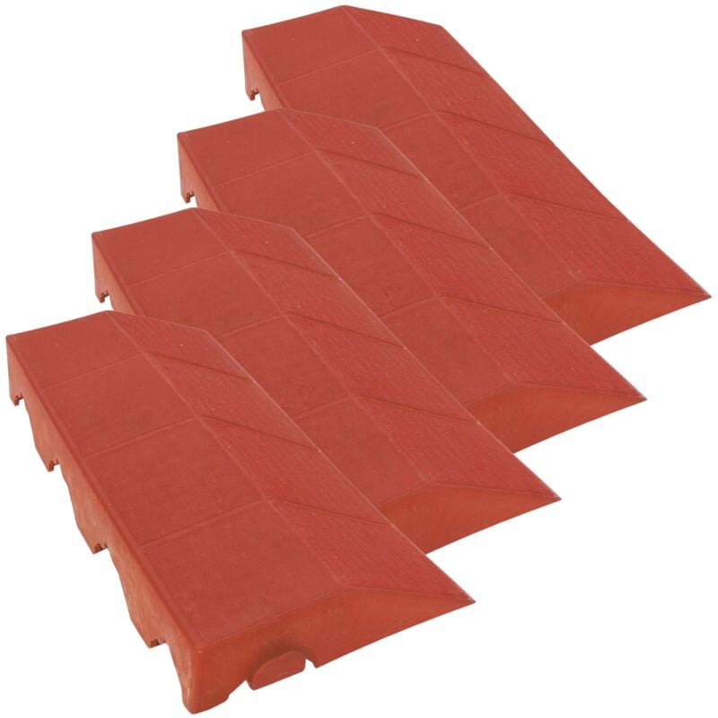 

Wellhome - Pack 4 remates de 39x19,5x4,8 cm acabado Hembra, finalización suelo COMBI Terracota