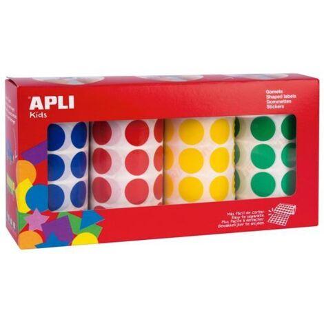 PACK 4 ROLLOS GOMETS APLI 20MM AZ/RO/AM/VE 13793