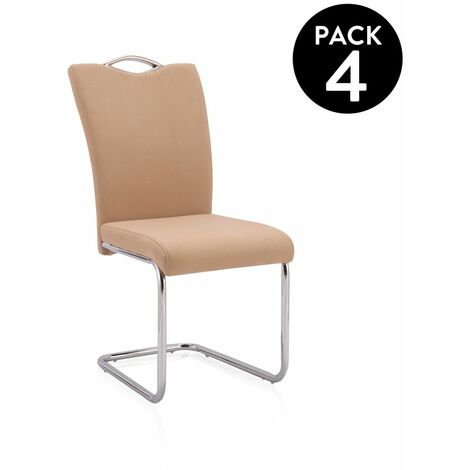 Pack 4 sillas de comedor Dana Tex Beige 44cm (ancho) x 98cm (alto)