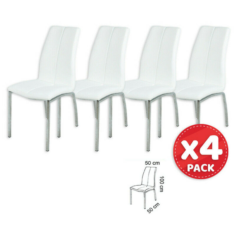 

Pack 4 sillas de comedor diseño polipiel estructura metálica gris