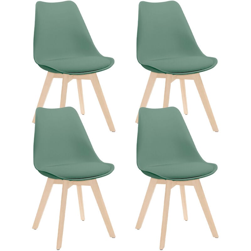 

Pack 4 Sillas de Comedor Estilo Nórdico Daria 83x55x48cm Thinia Home Color - Verde