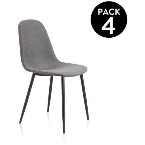 Pack 4 sillas de comedor Hall Gris 44,5cm (ancho) x 84cm (alto)