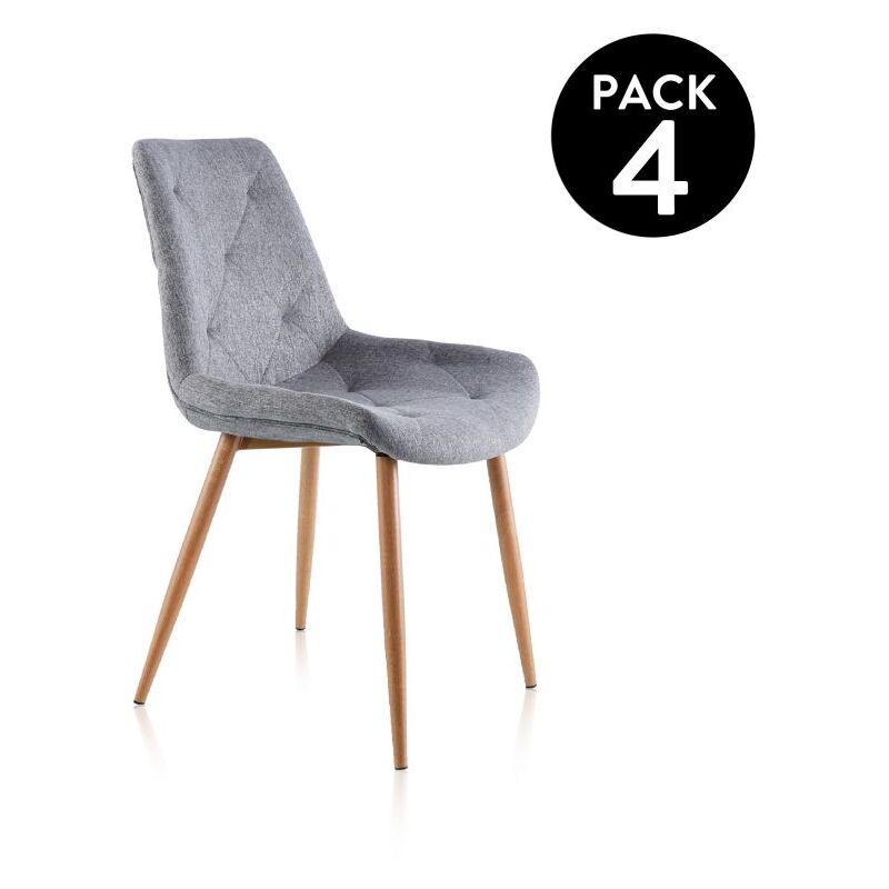 

Abecedario - Pack 4 sillas de comedor MarleneTejido - Gris