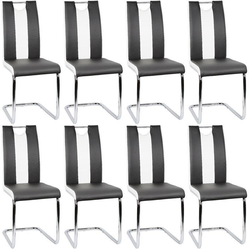 

Pack 8 Sillas de comedor |Sillas cantilever Mesa de comedor con arco silla de cocina cocina silla de bar - conjunto de sofás con respaldo alto Cuero