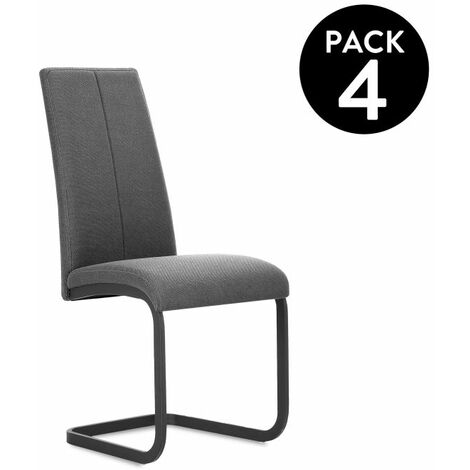 Pack 4 sillas de comedor Smile tejido Gris Antracita Smile 45,3cm (ancho) x 100cm (alto)