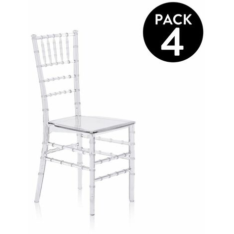 Pack 4 sillas de comedor Tyra Transparente 38,5cm (ancho) x 88,5cm (alto)