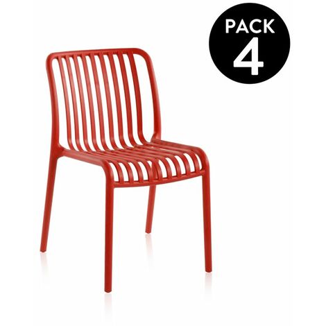Pack 4 sillas de exterior Jamie Carmesí 46cm (ancho) x 80cm (alto)