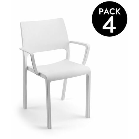 Pack 4 sillas de exterior Ocean Blanco 58cm (ancho) x 82cm (alto)